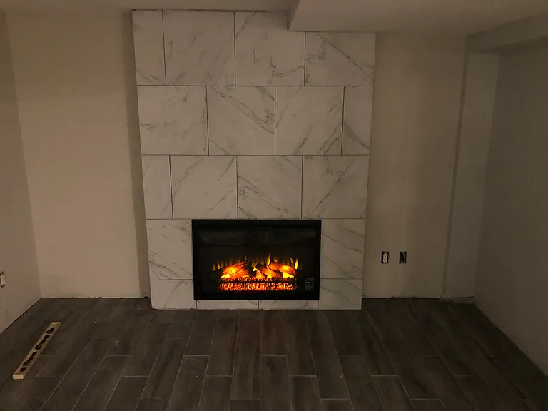 beautiful fireplace with optional heat or colored flame