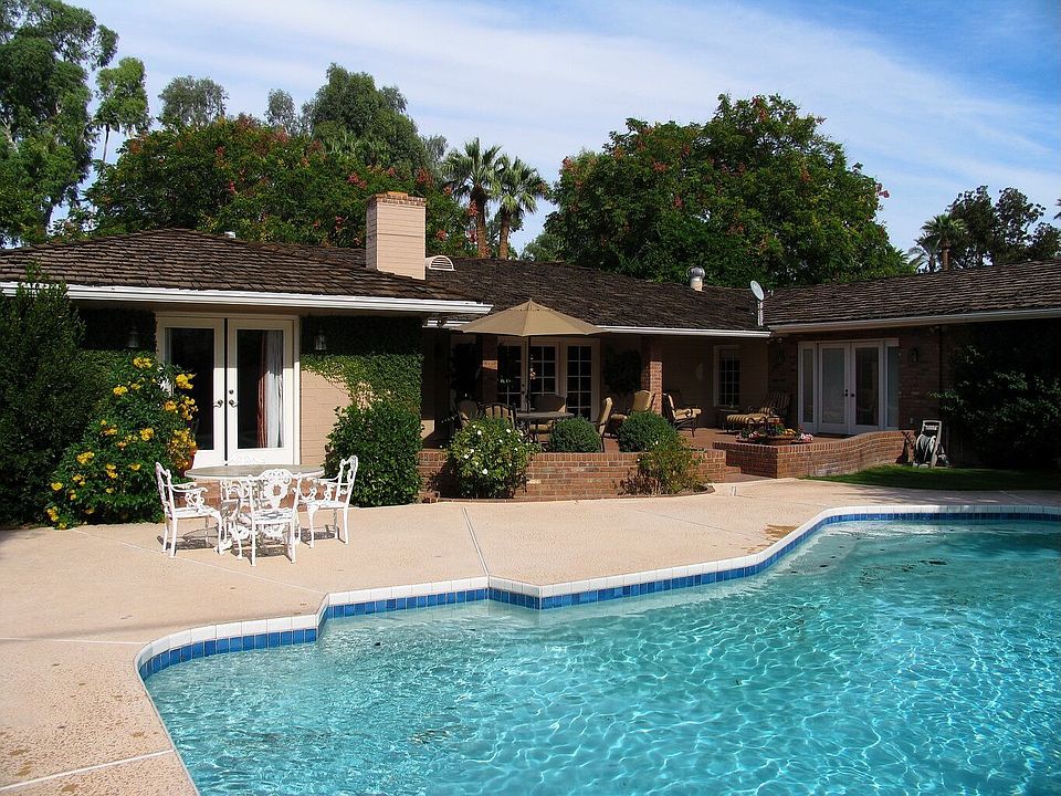 Backyard with heated pool
