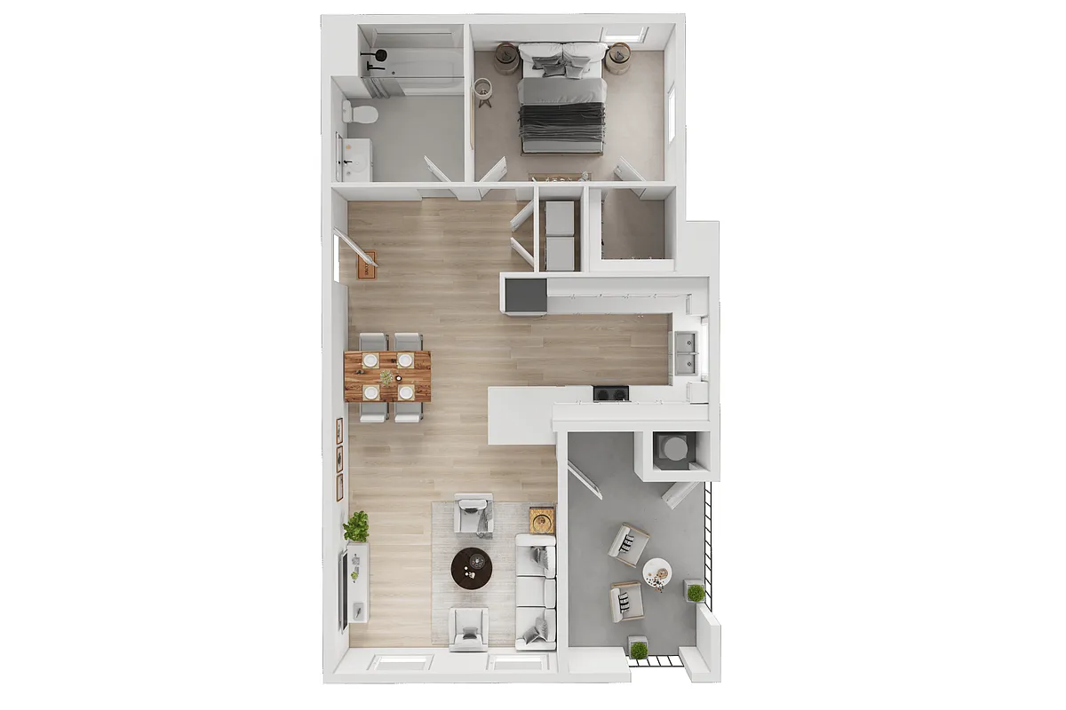 Floor plan 1X1 B