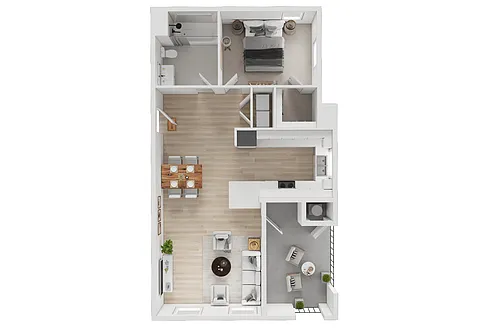 Floor plan 1X1 B