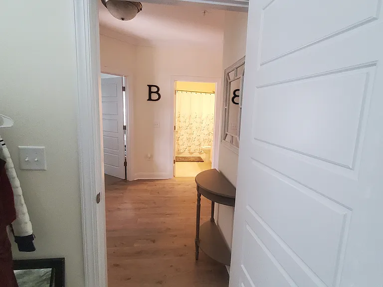 View from guest room to foyer