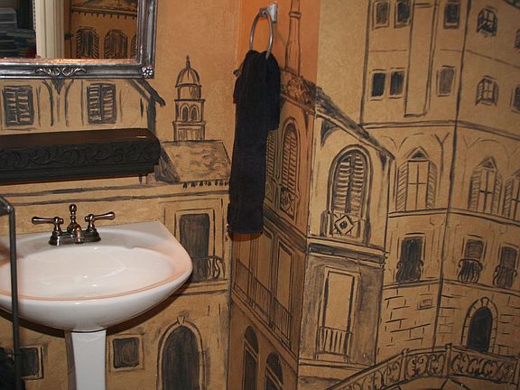 Custom Mural in Half Bath