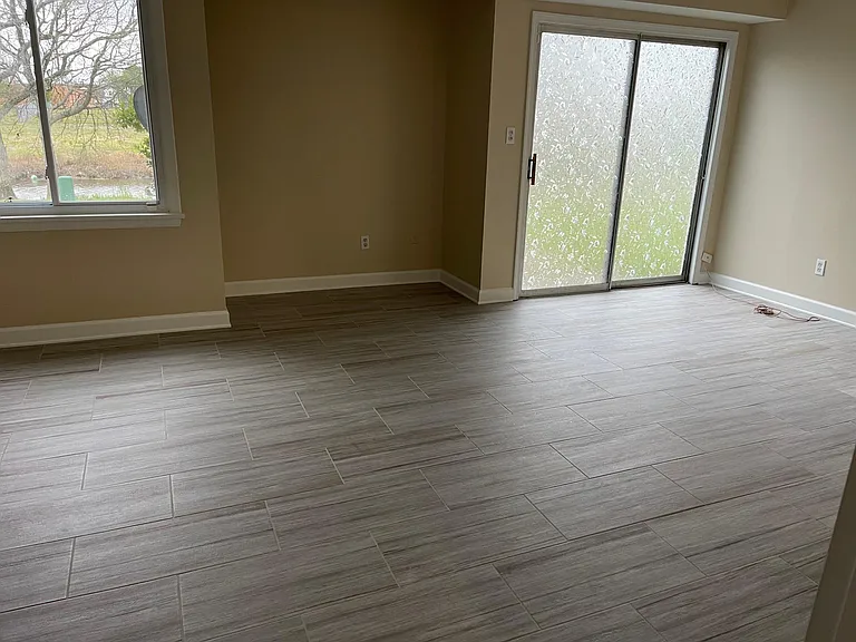 living room, tv area, back door