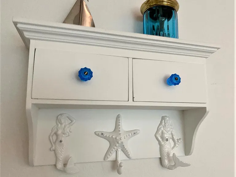 Hall BR Hooks w/faux Drawers & Vintage DG knobs
