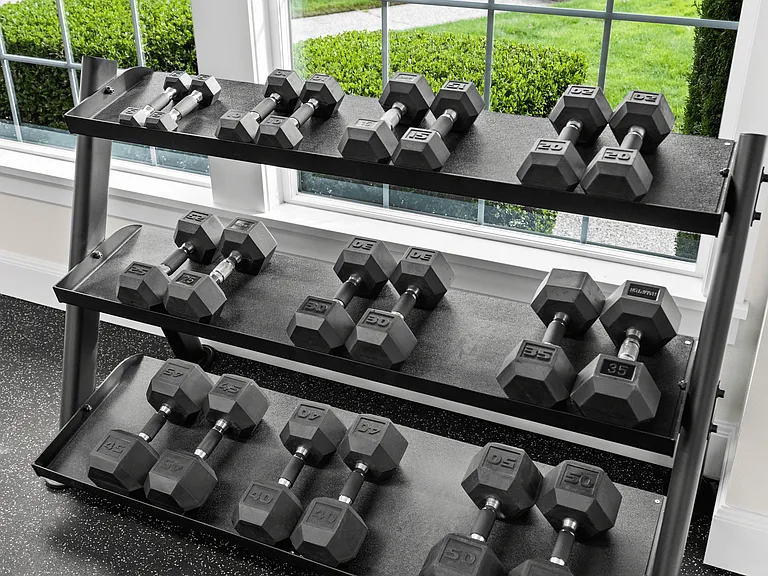 Free weights for strength and toning.