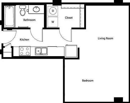 Gallery At Turtle Creek - E2 - 1 Beds - 1 Baths - 540 Sq. ft.