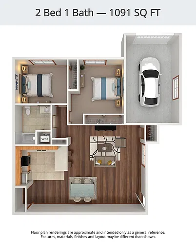 Floor plan 2B1B Kensington A 1st FL