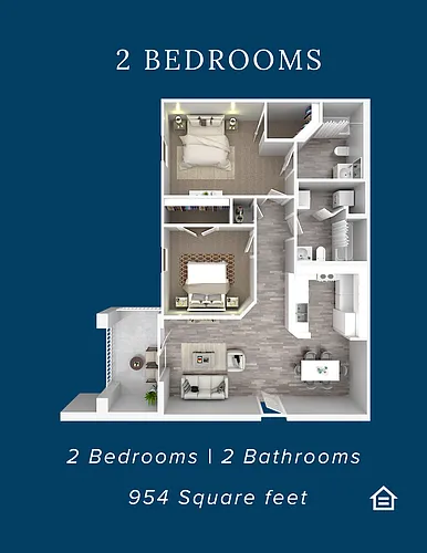 Floor plan 2 Bedroom 2 Bathroom