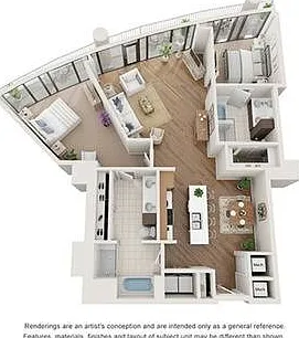 2 BR x 2 BA Flat - D Floorplan 2 BR x 2 BA Flat - D Floorplan