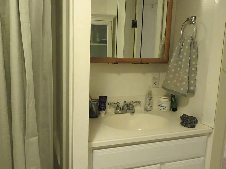 Vanity in bathroom