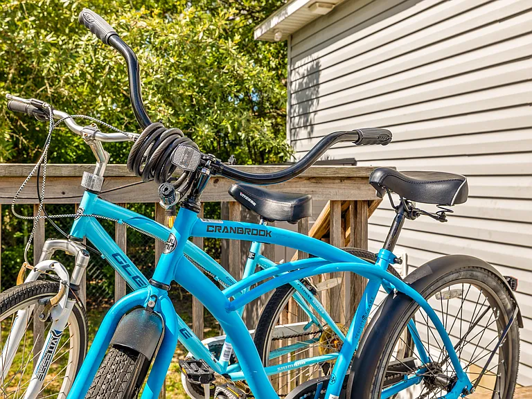 Bicycles are kept in shed in back yard along with beach supplies that are available for use during your stay.