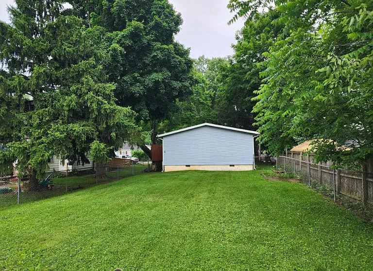 Fenced backyard