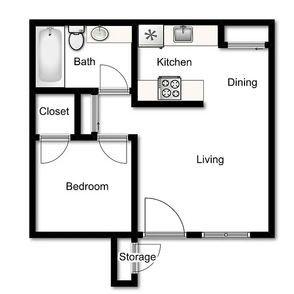 Floor plan 1X1-630