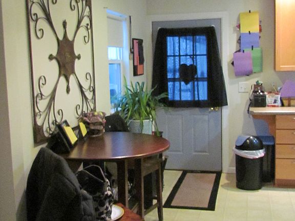 Back door, kitchen to right