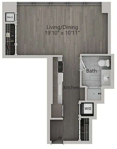 Floor plan S3 | Studio | 517 SF