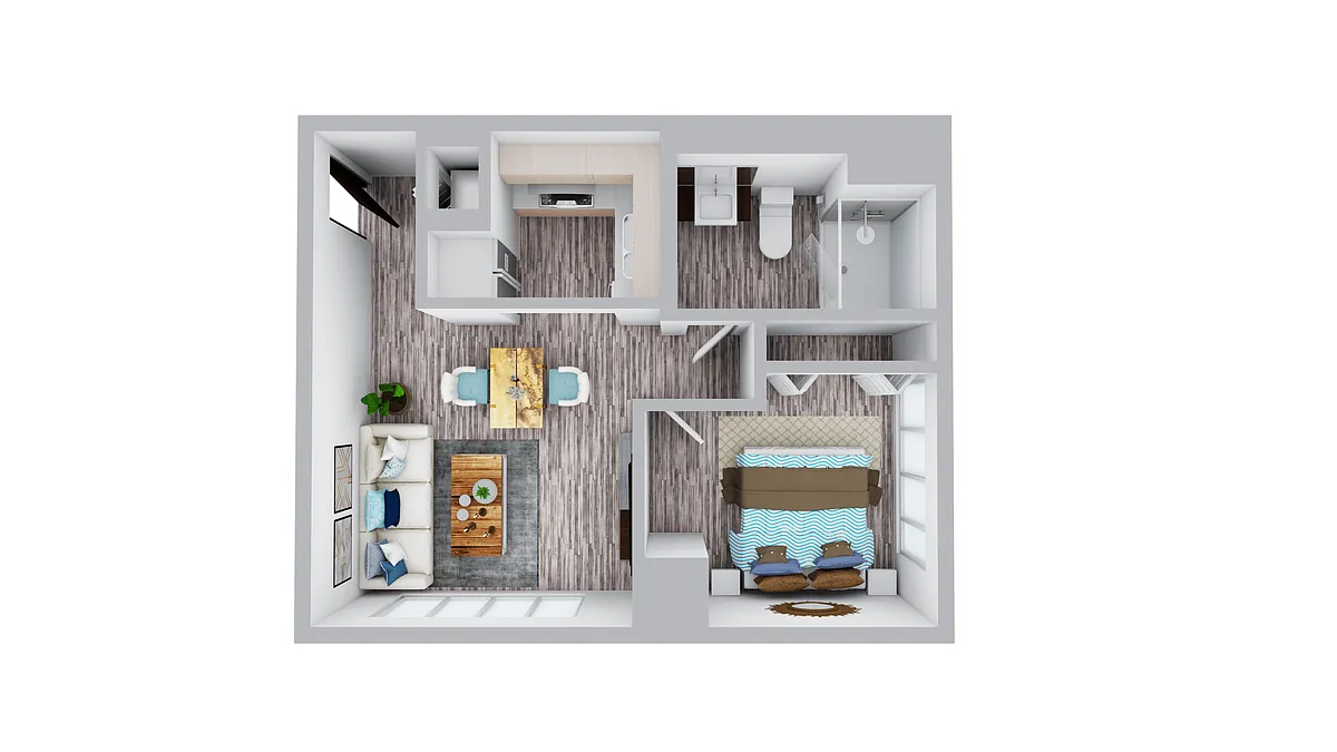 Floor plan One Bedroom (B3)