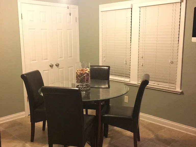 Dining area has plenty of space for a table