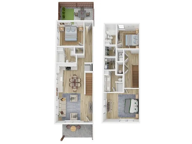 Floor plan 3br Townhouse Micro