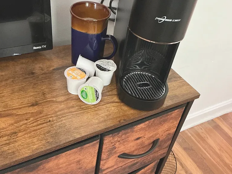 storage and coffee station