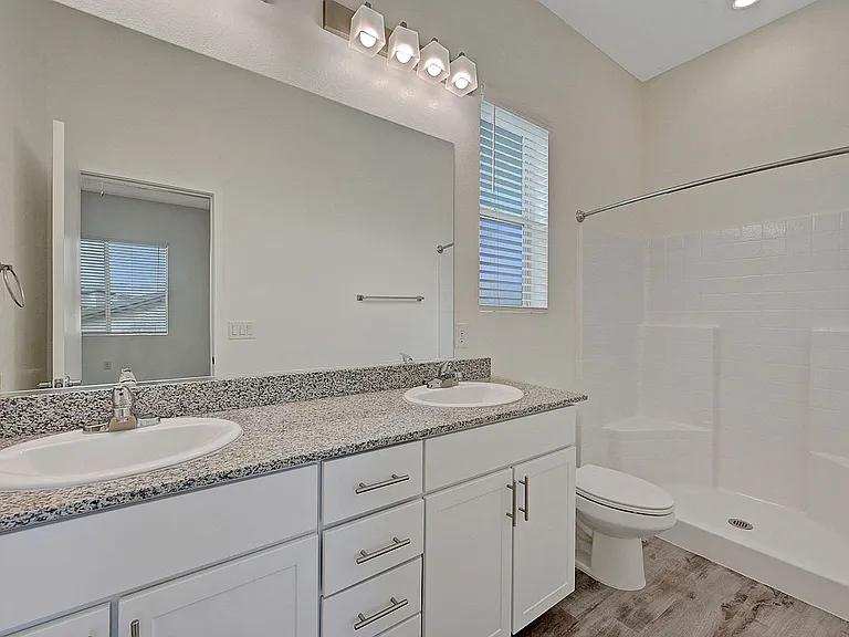Experience refined elegance with this modern bathroom design.