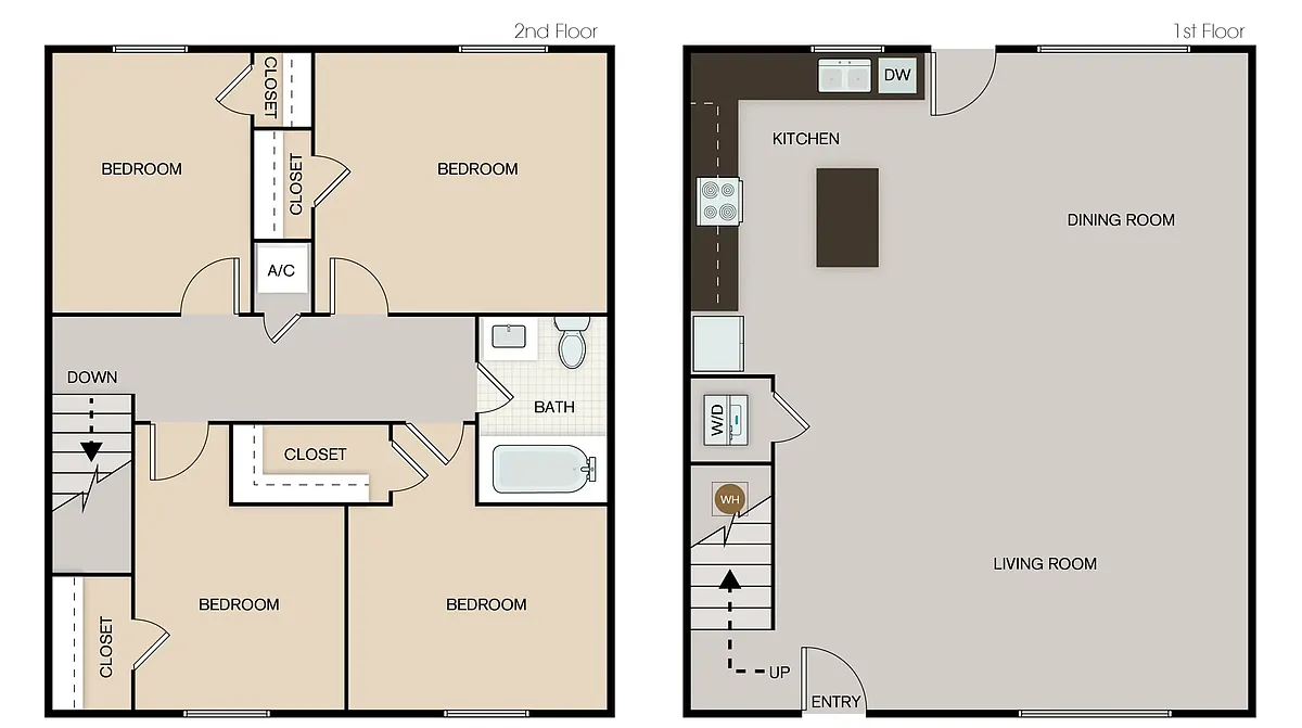 Floor plan 4 bedroom 1 bath