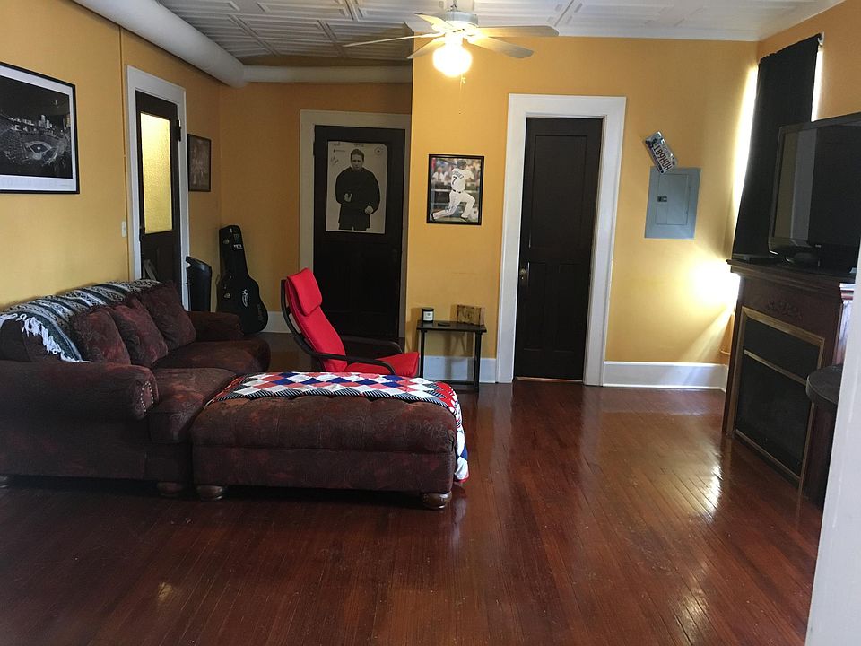 Living area. BR back middle door. Bathroom back right door.