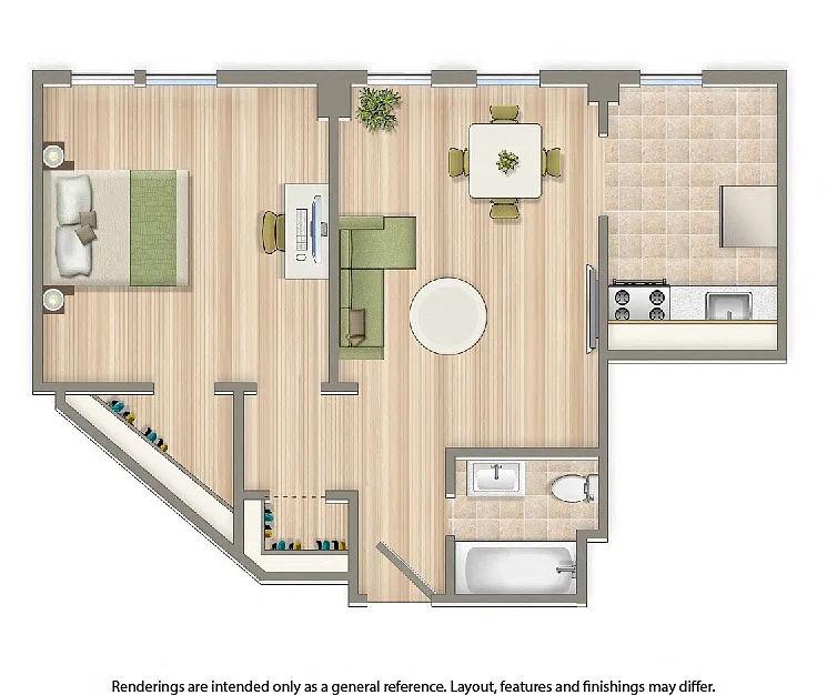 Floor plan One Bedroom H