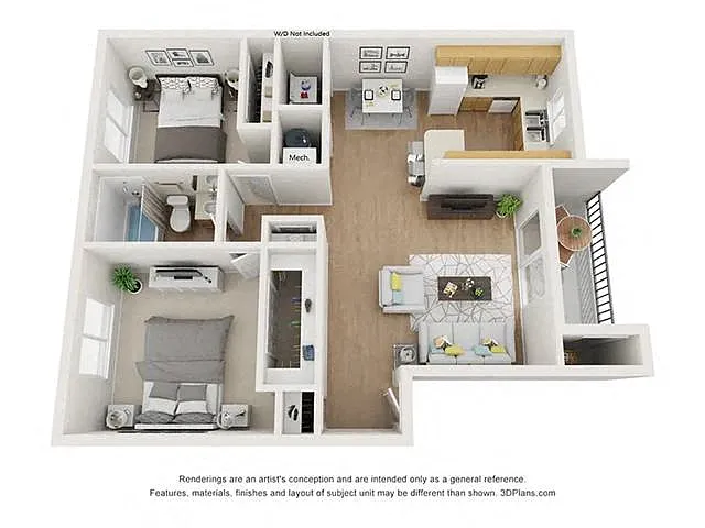 Floor plan 2 Bedroom 1 Bathroom Partially Renovated