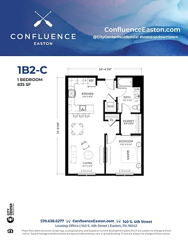 Floor plan 1B2-C