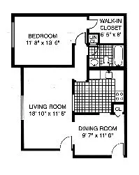 Floor plan One Bedroom