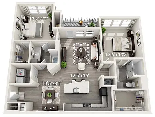 Floor plan B1 - Neutral Palette