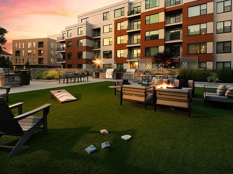 Courtyard with game area and lounge