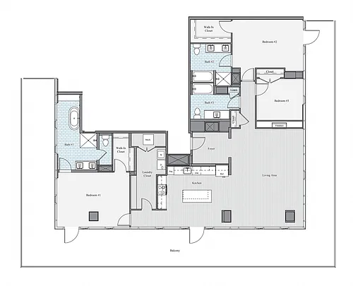 Floor plan 3 BR M Penthouse