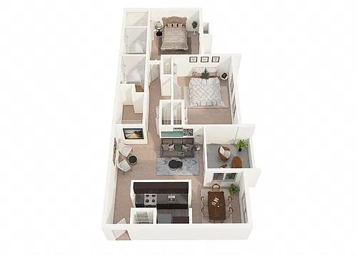 Floor plan Two Bedroom Deluxe