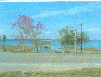 View of boathouse from screened room 