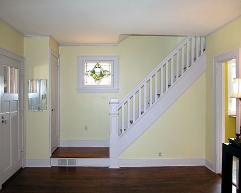 Stairway with Stained Glass