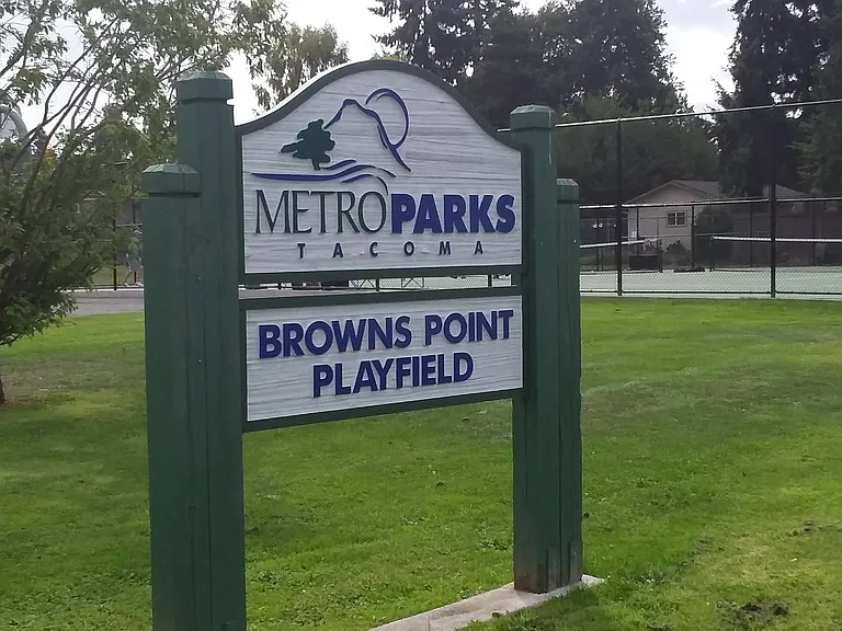 Browns point playfield 2 minute walk away.