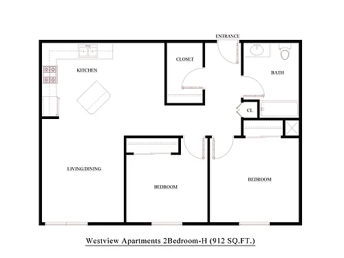 Floor plan Two Bedroom H