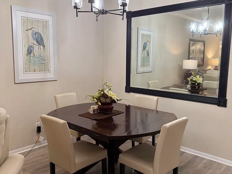 Dining area -bright with variable dimmer lighting