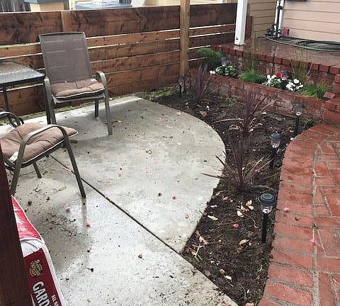 new concrete front seating area