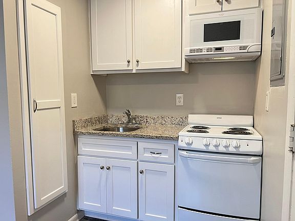 Stone countertop and spice cabinet