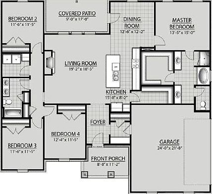 Harrison IV A - Floor plan - open floor plan