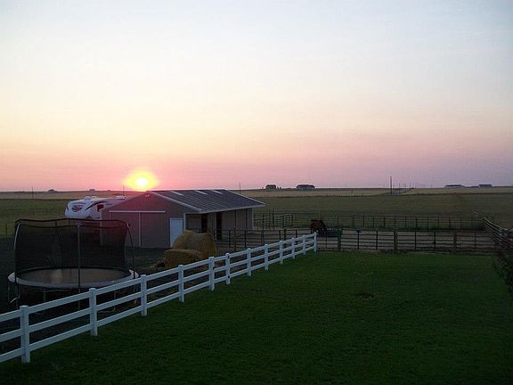 View from back deck to barn