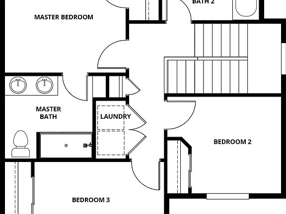 The second floor of the Carnation has the bedrooms.