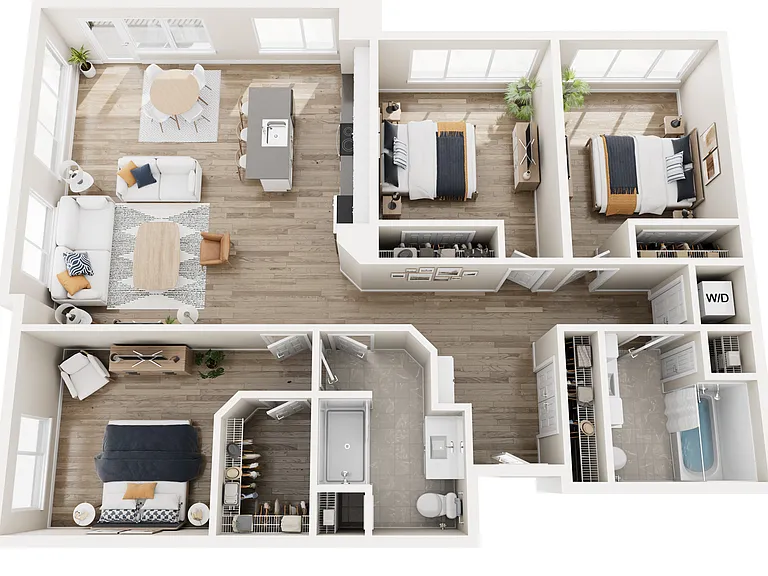 Three Bedroom Corner w/ Balcony