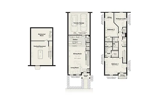 Floor plan Three Bedroom - Townhouse