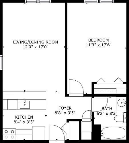 Floor plan 1 Bedroom
