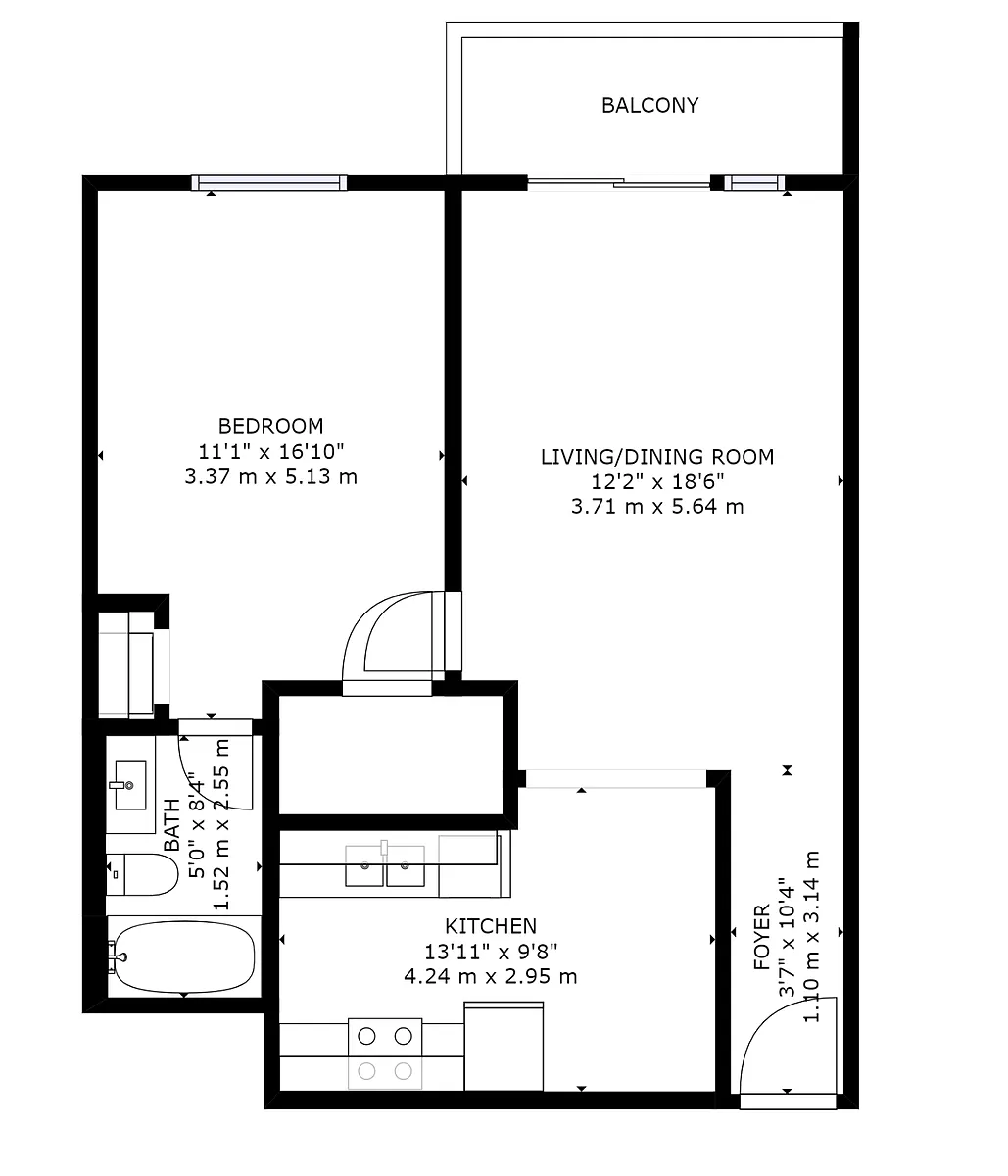 Floor plan 1X1