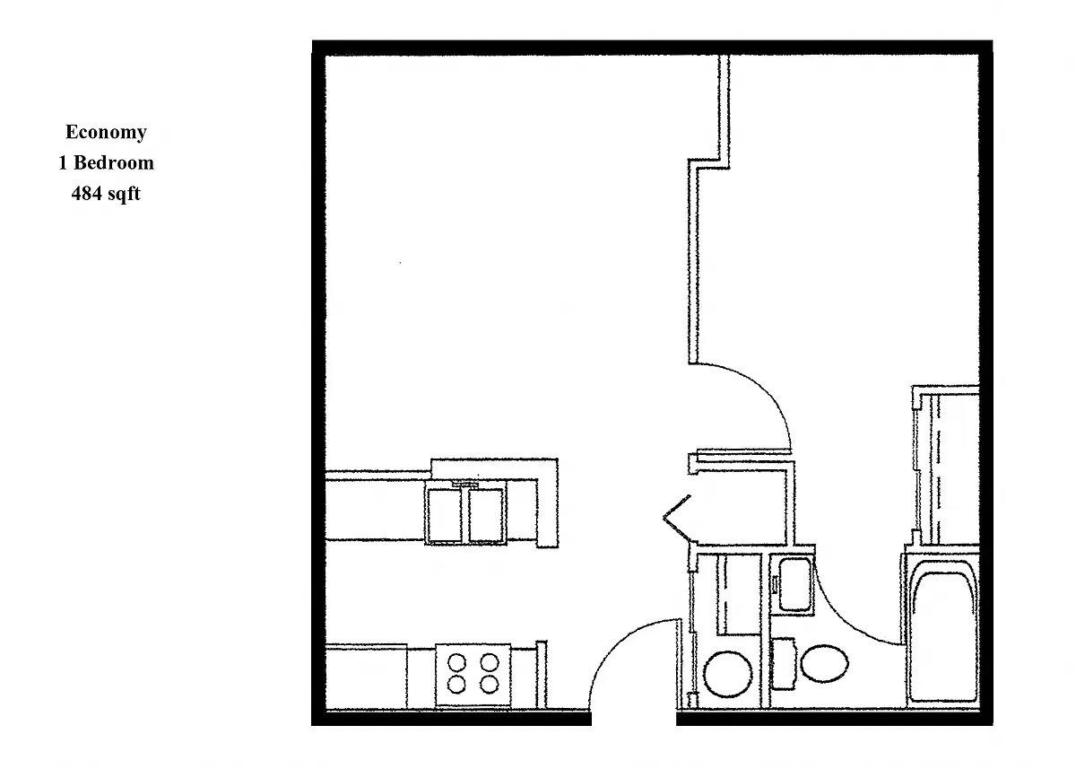 Floor plan 1 Bedroom Economy