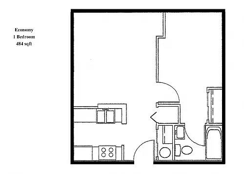 Floor plan 1 Bedroom Economy